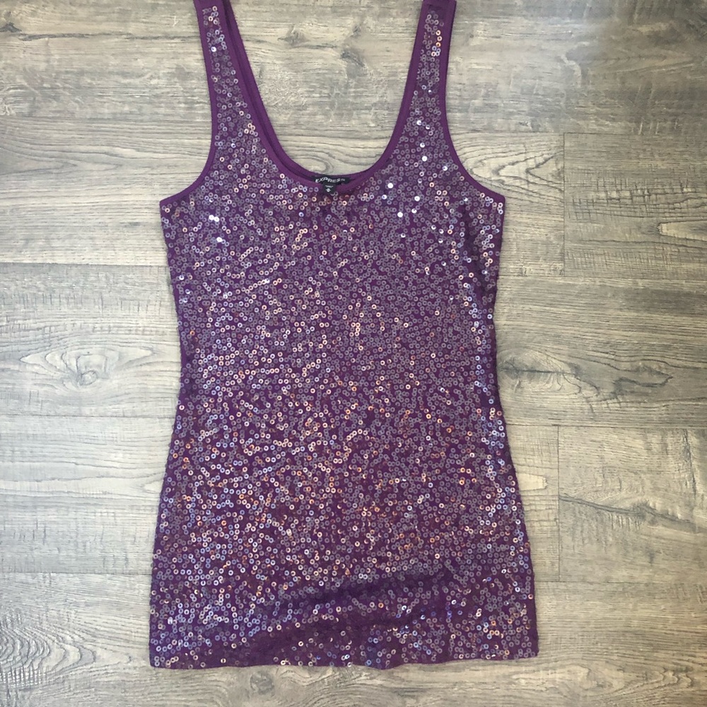 Sequenced purple tank top